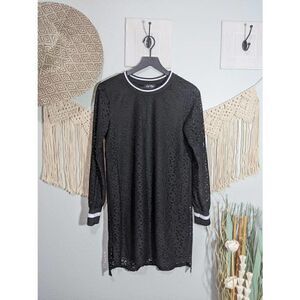 Black Lace Jersey Style Dress